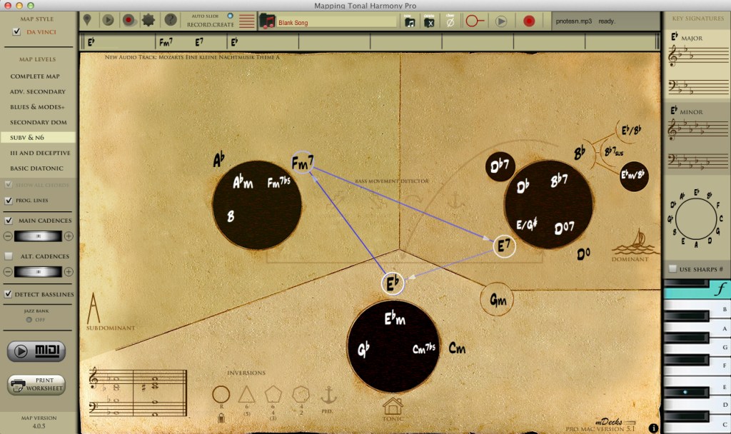 mapping tonal harmony example The standard subV7 substitution shown in the key of Eb major in Mapping Tonal Harmony Pro